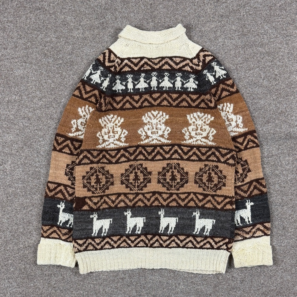 VTG Fotrama Alpaca Wool Cardigan Knit Sweater Women’s L/XL Western Native Retro - Picture 3 of 14
